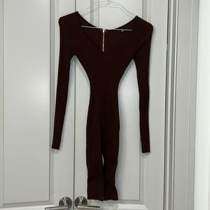 Long Sleeved Brown Romper